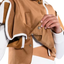 MILES BOXY SCUBA JACKET WITH ADJUSTABLE SLEEVES -AZALEA WANG Shop miles boxy scuba jacket with adjustable sleeves brown 8 8