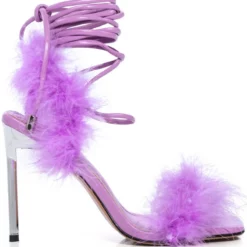 MOJITO MAMI FEATHER STRAPPY SANDAL IN PURPLE -AZALEA WANG Shop mojito mami feather strappy sandal in purple purple 3 3