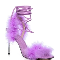 MOJITO MAMI FEATHER STRAPPY SANDAL IN PURPLE -AZALEA WANG Shop mojito mami feather strappy sandal in purple purple 4 4