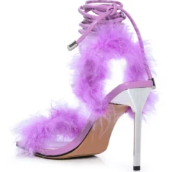 MOJITO MAMI FEATHER STRAPPY SANDAL IN PURPLE -AZALEA WANG Shop mojito mami feather strappy sandal in purple purple 5 5