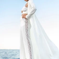 MOON RIVER LONG SLEEVE TRENCH BLAZER -AZALEA WANG Shop moon river long sleeve trench blazer white 2 2 c1