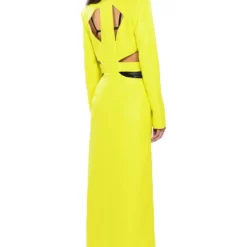 MORE LIFE YELLOW CUT OUT PLEATHER TRENCH -AZALEA WANG Shop more life yellow cut out pleather trench yellow 4 4