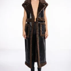 AZALEA WANG BRUSSELS MULTIFUNCTIONAL MIXED MATERIAL TEDDY COAT WITH DETACHABLE TRENCH -AZALEA WANG Shop multifunctional teddy jacket black brown 5 5