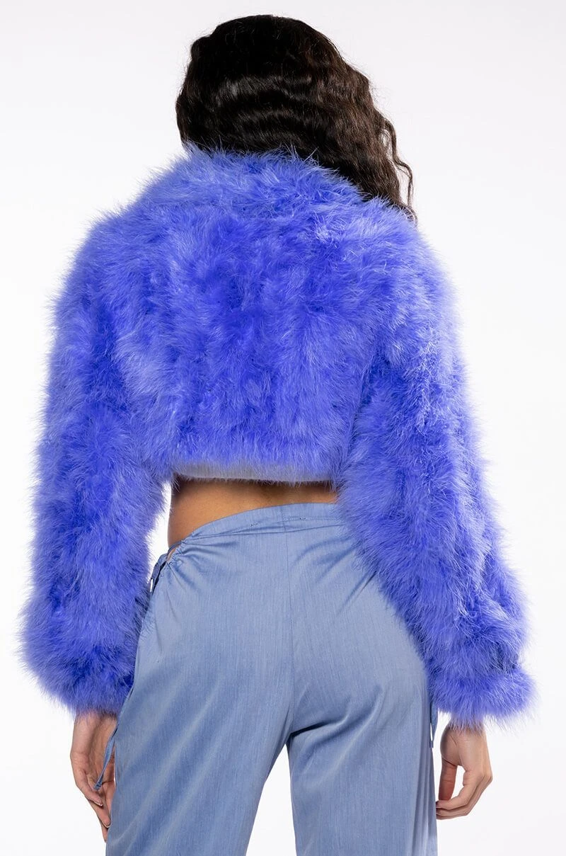 SWEET TALK OSTRICH FEATHER JACKET IN PURPLE 8 SWEET TALK OSTRICH FEATHER JACKET IN PURPLE - Image 6