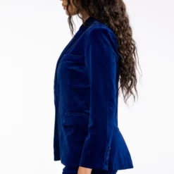 NIGHT MOVES VELVET BLAZER -AZALEA WANG Shop night moves velvet blazer royal blue 5 5
