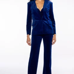 NIGHT MOVES VELVET BLAZER -AZALEA WANG Shop night moves velvet blazer royal blue 8 8