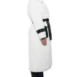 NINA TEDDY COAT WITH PU TRIM -AZALEA WANG Shop nina teddy coat with pu trim natural white 8 8