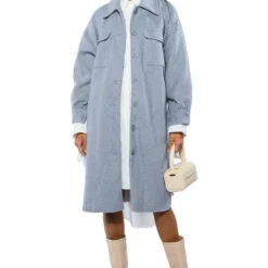 NO EFFORT EVERYDAY LONG SHACKET -AZALEA WANG Shop no effort everyday long shacket light blue 3 3