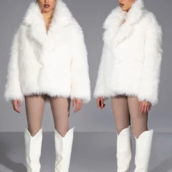 OMG CUTE REVERSIBLE OVERSIZED FAUX FUR PUFFER -AZALEA WANG Shop omg cute reversible oversized faux fur puffer white 4 4