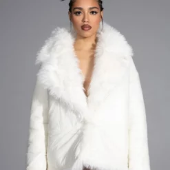 OMG CUTE REVERSIBLE OVERSIZED FAUX FUR PUFFER -AZALEA WANG Shop omg cute reversible oversized faux fur puffer white 6 6