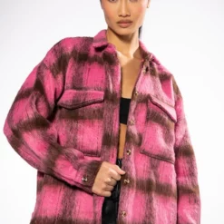 AZALEA WANG Shop 23 ON THE MOVE PLAID SHACKET