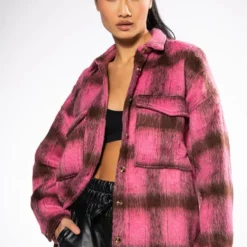 AZALEA WANG Shop -AZALEA WANG Shop on the move plaid shacket pink multi 2 2