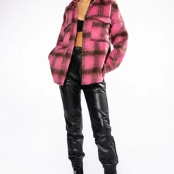 ON THE MOVE PLAID SHACKET -AZALEA WANG Shop on the move plaid shacket pink multi 3 3