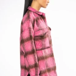 ON THE MOVE PLAID SHACKET -AZALEA WANG Shop on the move plaid shacket pink multi 5 5