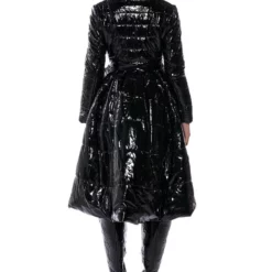 AZALEA WANG ON THE TOWN PATENT PEPLUM PUFFER -AZALEA WANG Shop on the town patent peplum puffer black 7 7