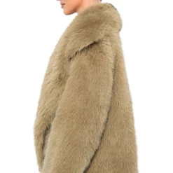 OVERSIZE SOFT FAUX FUR STRIPE JACKET 20 OVERSIZE SOFT FAUX FUR STRIPE JACKET -AZALEA WANG Shop oversize soft faux fur stripe jacket beige multi 8 8 c1