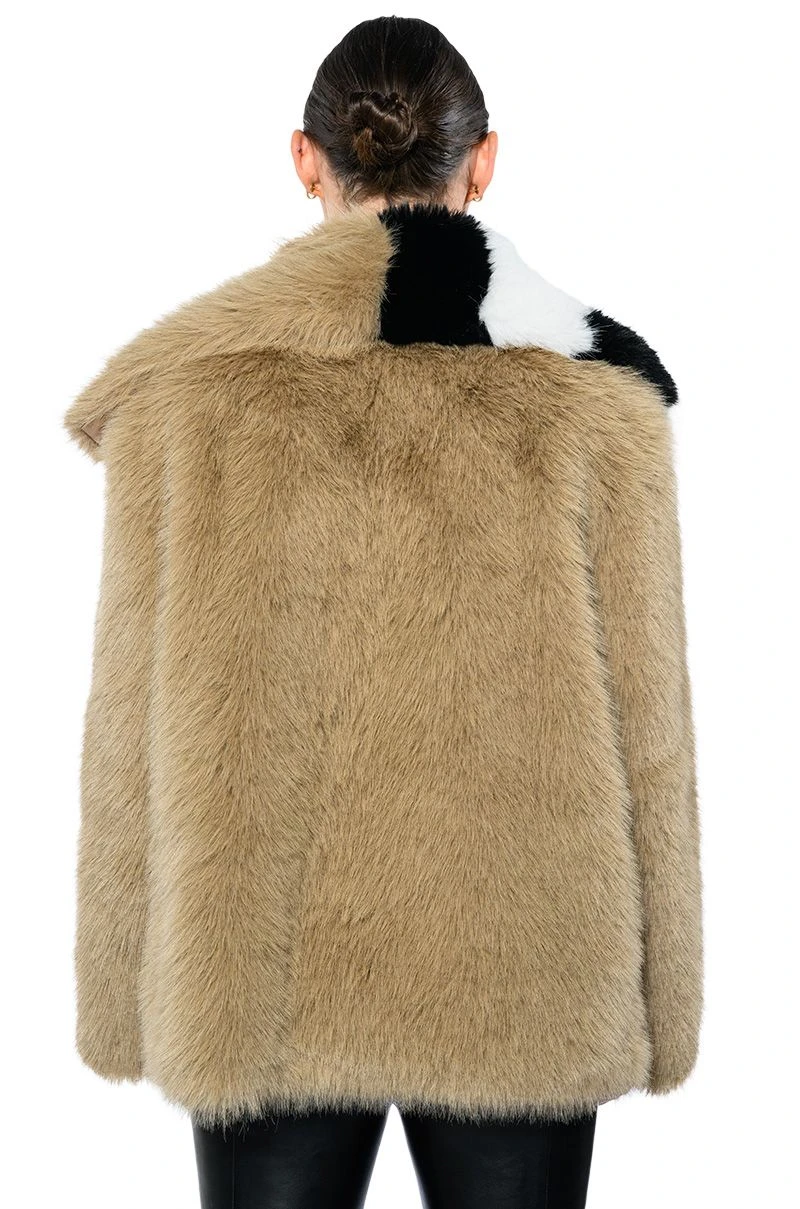 OVERSIZE SOFT FAUX FUR STRIPE JACKET 11 OVERSIZE SOFT FAUX FUR STRIPE JACKET - Image 9