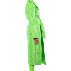 PARIS FASHION WEEK TAPESTRY TRENCH COAT -AZALEA WANG Shop paris fashion week tapestry trench coat green 5 5