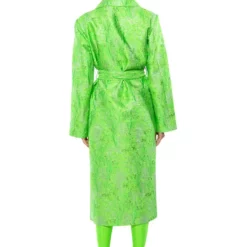PARIS FASHION WEEK TAPESTRY TRENCH COAT -AZALEA WANG Shop paris fashion week tapestry trench coat green 6 6