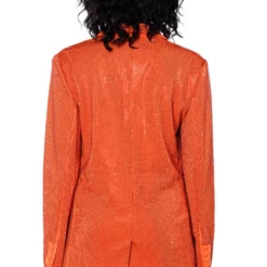 POP STAR SHINE BRIGHT RHINESTONE BLAZER IN ORANGE -AZALEA WANG Shop pop star shine bright rhinestone blazer in orange orange 14 14