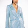POP STAR SHINE BRIGHT RHINESTONE BLAZER IN LIGHT BLUE -AZALEA WANG Shop pop star shine bright rhinestone blazer light blue 1 1