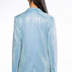 POP STAR SHINE BRIGHT RHINESTONE BLAZER IN LIGHT BLUE -AZALEA WANG Shop pop star shine bright rhinestone blazer light blue 6 6