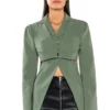 PRINCETON TOWN BRA CUTOUT BLAZER -AZALEA WANG Shop princeton town bra cutout blazer olive 1 1