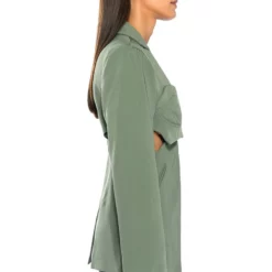 PRINCETON TOWN BRA CUTOUT BLAZER -AZALEA WANG Shop princeton town bra cutout blazer olive 5 5