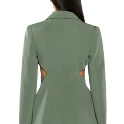 PRINCETON TOWN BRA CUTOUT BLAZER -AZALEA WANG Shop princeton town bra cutout blazer olive 6 6