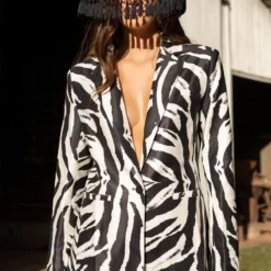 PRINTS PLEASE OVERSIZED ZEBRA BLAZER