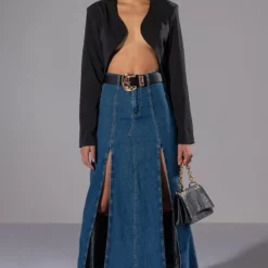 REMASTERED CROP BLAZER -AZALEA WANG Shop remastered crop blazer black 3 3