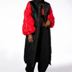 REP CHI CITY LONG PUFFER -AZALEA WANG Shop rep chi city long puffer black red 3 3