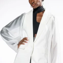 RETRO ROMANCE CHIFFON SLEEVE BLAZER