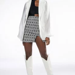 RETRO ROMANCE CHIFFON SLEEVE BLAZER -AZALEA WANG Shop retro romance chiffon sleeve blazer white 3 3