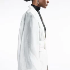 RETRO ROMANCE CHIFFON SLEEVE BLAZER -AZALEA WANG Shop retro romance chiffon sleeve blazer white 6 6