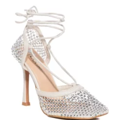 ROSALYN EMBELLISHED WHITE PUMP 9 ROSALYN EMBELLISHED WHITE PUMP -AZALEA WANG Shop rosalyn embellished white pump white 3 3 c1 c1