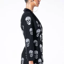 SERVING LOOKS IN THIS FASHION BLAZER DRESS WITH RHINESTONE SKULLS -AZALEA WANG Shop serving looks in this fashion blazer dress with rhinestone skulls black 5 5