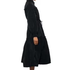 SHOOT YOUR SHOT DRAWSTRING TRENCH MAXI DRESS -AZALEA WANG Shop shoot your shot drawstring trench maxi dress black 7 7