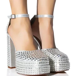 SIP OF SPARKLING SILVER PLATFORM MARY JANES
