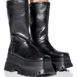 SKYHIGH FLATFORM BOOTIE IN BLACK