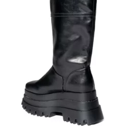 SKYHIGH FLATFORM BOOTIE IN BLACK -AZALEA WANG Shop skyhigh flatform bootie in black black 4 4