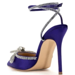 SOFIA SATIN RHINESTONE PUMP IN PURPLE -AZALEA WANG Shop sofia satin rhinestone pump in purple purple 4 4
