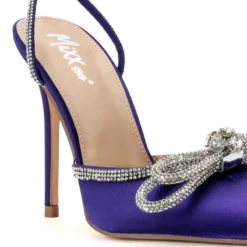 SOFIA SATIN RHINESTONE PUMP IN PURPLE -AZALEA WANG Shop sofia satin rhinestone pump in purple purple 5 5