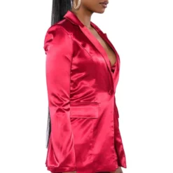 SPRING STATIN BLAZER WITH OPEN ARM -AZALEA WANG Shop spring statin blazer with open arm red 3 3