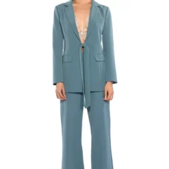 STAR RISE STRETCH BLAZER -AZALEA WANG Shop star rise stretch blazer light green 3 3