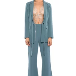 STAR RISE STRETCH BLAZER -AZALEA WANG Shop star rise stretch blazer light green 4 4