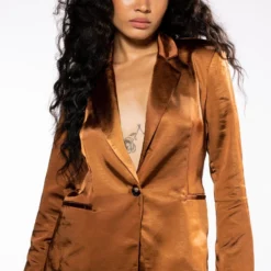 STAY RADIANT SATIN BLAZER