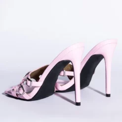 STILETTO MULE SANDAL IN PINK -AZALEA WANG Shop stiletto mule sandal in pink pink 5 5