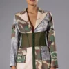STRONG ONE PATCHWORK CAMO CORSET BLAZER -AZALEA WANG Shop strong one patchwork camo corset blazer camo 1 1