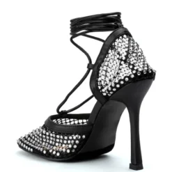 SUPERSTAR STATUS SQUARE TOE NETTED STRAPPY PUMP IN BLACK 10 SUPERSTAR STATUS SQUARE TOE NETTED STRAPPY PUMP IN BLACK -AZALEA WANG Shop superstar status square toe netted strappy pump in black black 4 4